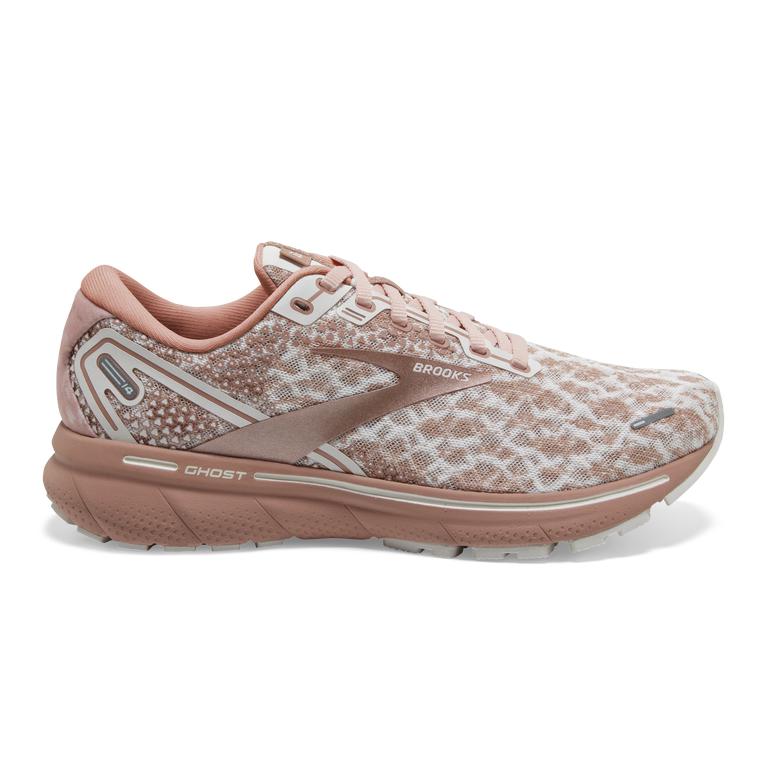 Brooks Ghost 14 Cushioned Women's Road Running Shoes - Delicacy/Brown/Coral Cloud (14795-ECXO)
